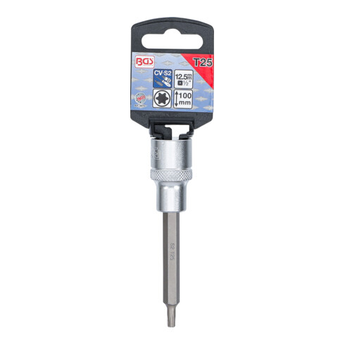 BGS Douille à embouts longueur 100 mm 12,5 mm (1/2") profil T (pour Torx) T25