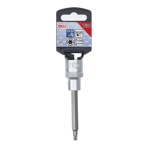 BGS Douille à embouts longueur 100 mm 12,5 mm (1/2") profil T (pour Torx) T30