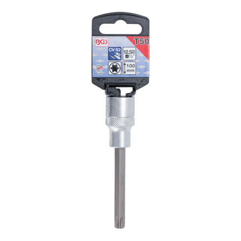 BGS Douille à embouts longueur 100 mm 12,5 mm (1/2") profil T (pour TX) T50