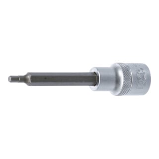 BGS Douille à embouts, longueur 100 mm, 12,5 mm (1/2") six pans intérieurs 4 mm