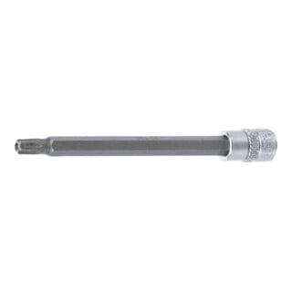BGS Douille à embouts longueur 100 mm 6,3 mm (1/4") profil T (pour TX) avec perçage T30