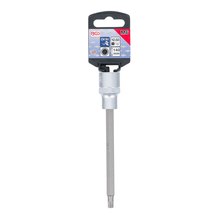 BGS Douille à embouts longueur 140 mm 12,5 mm (1/2") denture multiple intérieure (pour XZN) M6