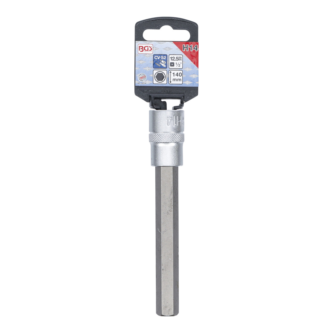 BGS Douille à embouts, longueur 140 mm, 12,5 mm (1/2") six pans intérieurs 14 mm