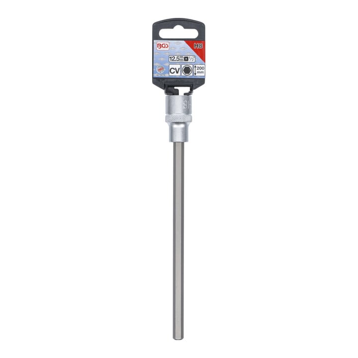 BGS Douille à embouts, longueur 200 mm, 12,5 mm (1/2") six pans intérieurs 8 mm