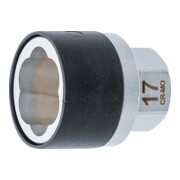 BGS Douille à empreinte spirale / extracteur de vis, entraînement hexagonal externe 17 mm, clé 17 mm