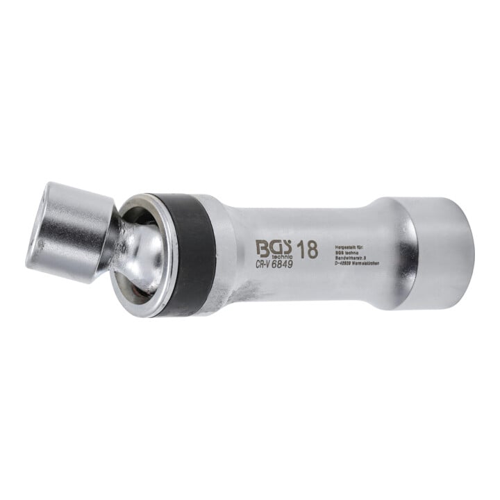 BGS Douille articulée à bougie douze pans avec ressort de retenue 18 mm