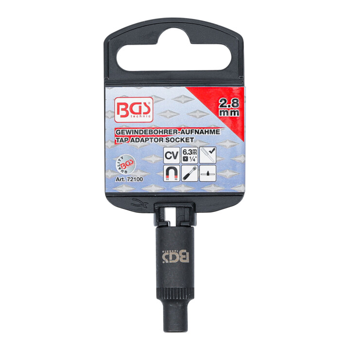 BGS Douille clé à douille pour porte-filière, 6,3 mm (1/4"), 2,8 mm