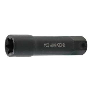 BGS Douille de clé à douilles, profil E, extra longue 22 mm E24