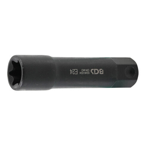 BGS Douille de clé à douilles, profil E, extra longue 22 mm E24