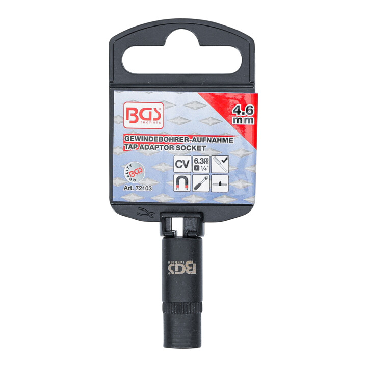 BGS Douille porte-taraud, 6,3 mm (1/4"), 4,6 mm