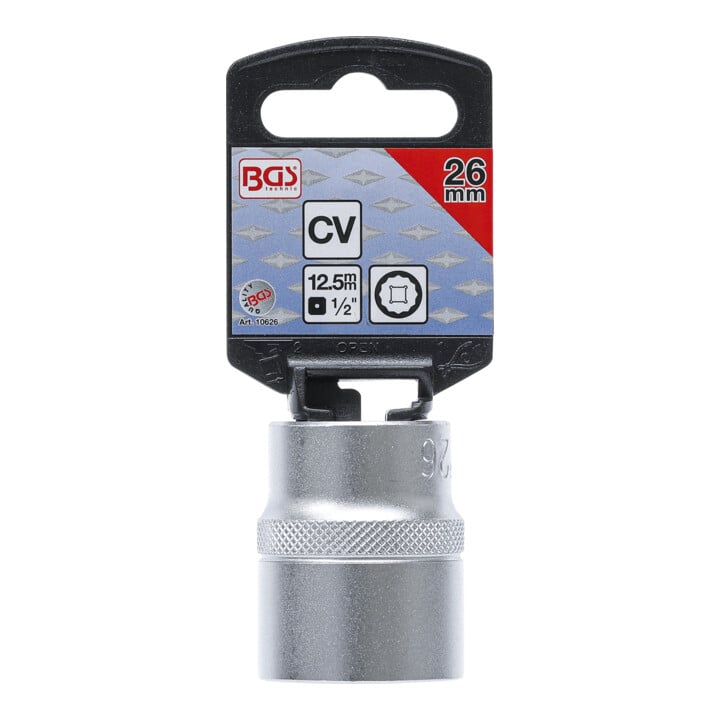 BGS Douille pour clé, douze pans 12,5 mm (1/2") 26 mm