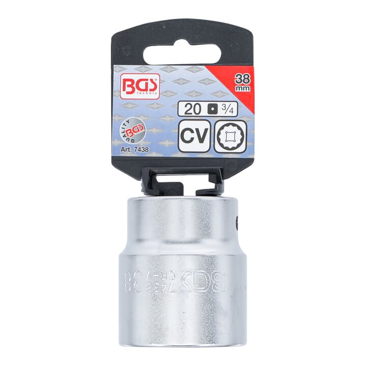 BGS Douille pour clé, douze pans 20 mm (3/4") 38 mm
