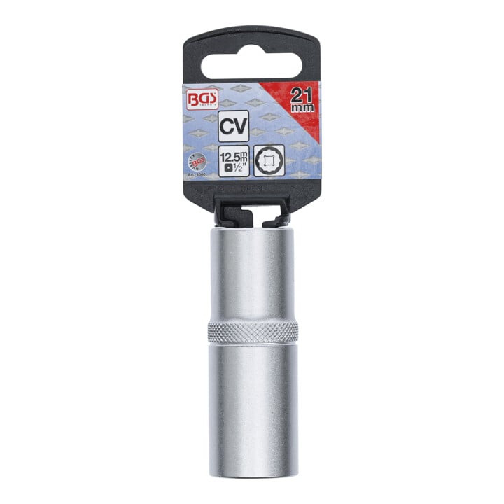 BGS Douille pour clé, douze pans, longue 12,5 mm (1/2") 21 mm