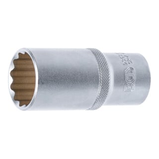 BGS Douille pour clé, douze pans, longue 12,5 mm (1/2") 27 mm
