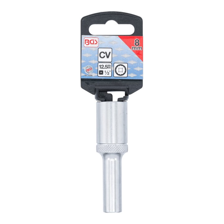 BGS Douille pour clé, douze pans, longue 12,5 mm (1/2") 8 mm