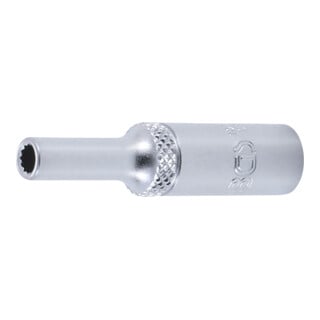 BGS Douille pour clé, douze pans, longue 6,3 mm (1/4") 4 mm