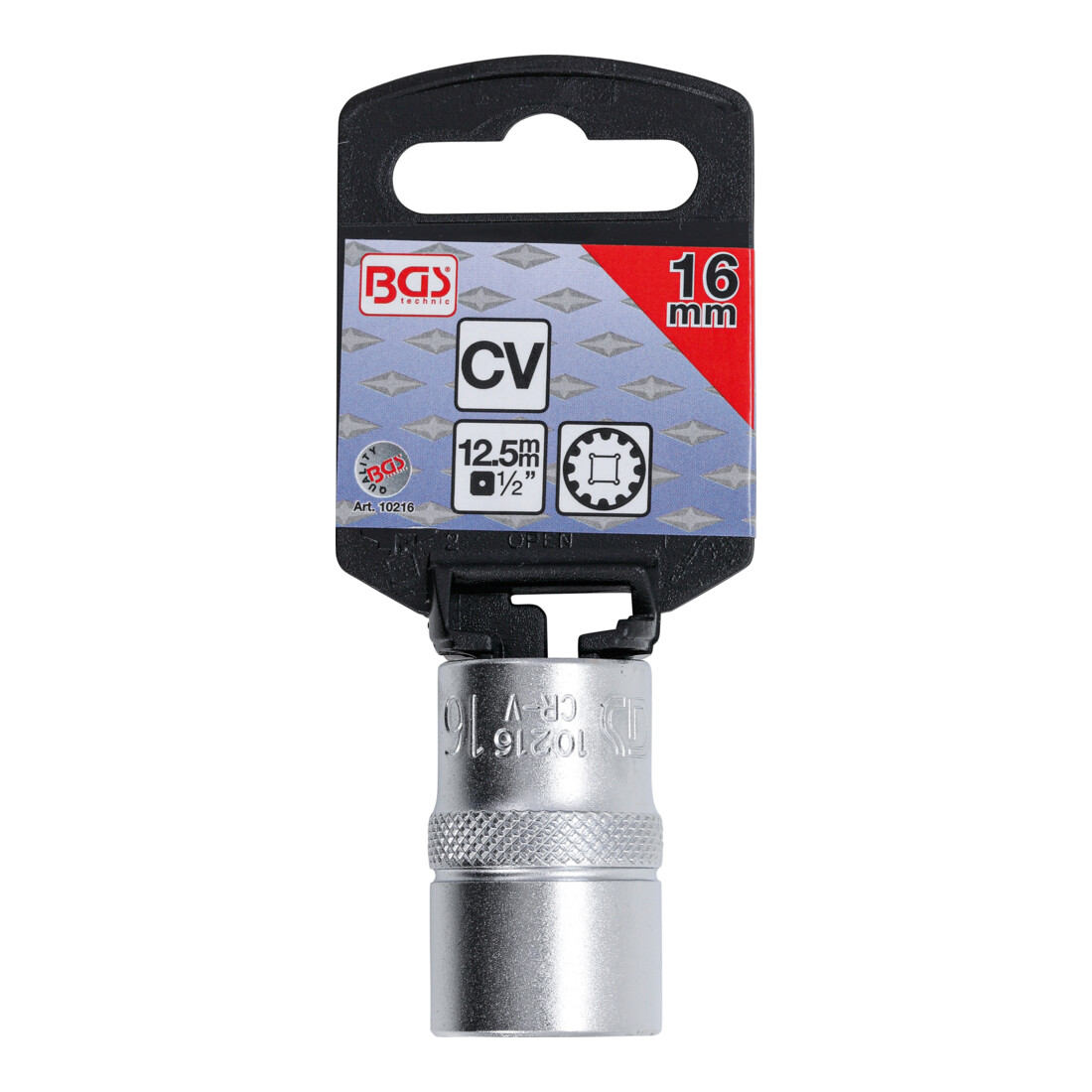 BGS Douille pour clé, Gear Lock 12,5 mm (1/2") 16 mm