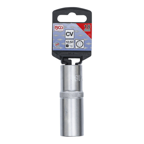 BGS Douille pour clé, Gear Lock, longue 12,5 mm (1/2") 18 mm