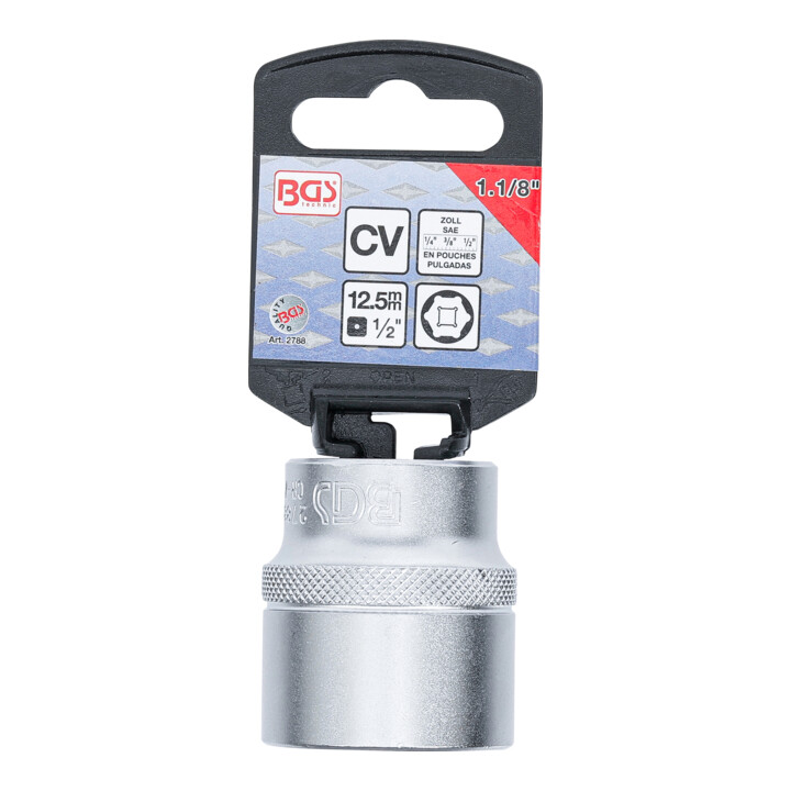BGS Douille pour clé, six pans 12,5 mm (1/2") 1.1/8"