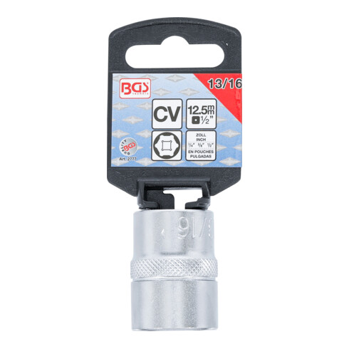 BGS Douille pour clé, six pans 12,5 mm (1/2") 13/16"