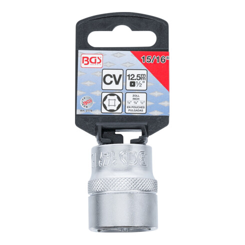 BGS Douille pour clé, six pans 12,5 mm (1/2") 15/16"