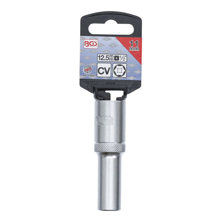 BGS Douille pour clé, six pans, longue 12,5 mm (1/2") 11 mm