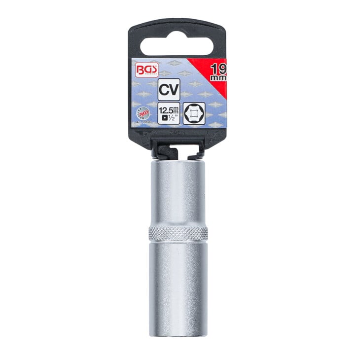 BGS Douille pour clé, six pans, longue 12,5 mm (1/2") 19 mm