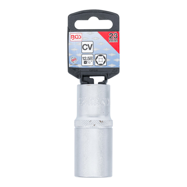 BGS Douille pour clé, six pans, longue 12,5 mm (1/2") 23 mm