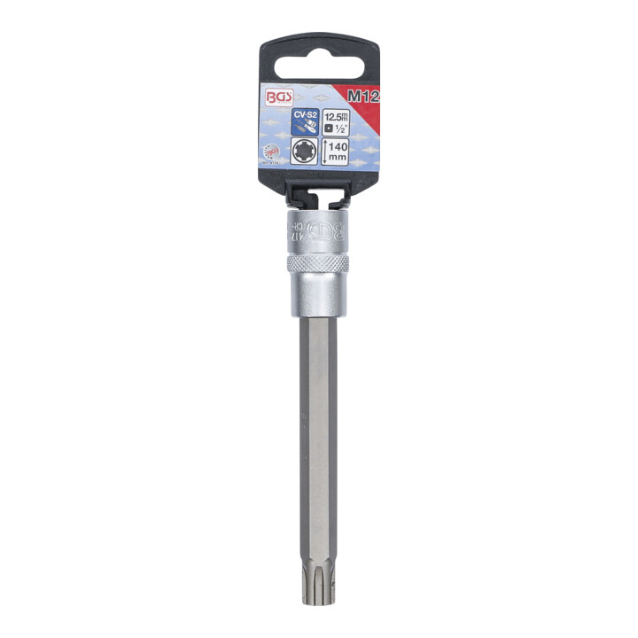 BGS Douilles à embouts longueur 140 mm 12,5 mm (1/2") profil cannelé (pour RIBE) M12