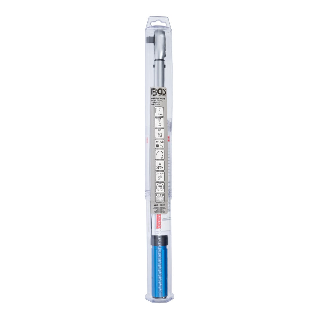 BGS Drehmomentschlüssel 2829, Abtrieb Außenvierkant 12,5 mm (1/2"), 60 - 330 Nm
