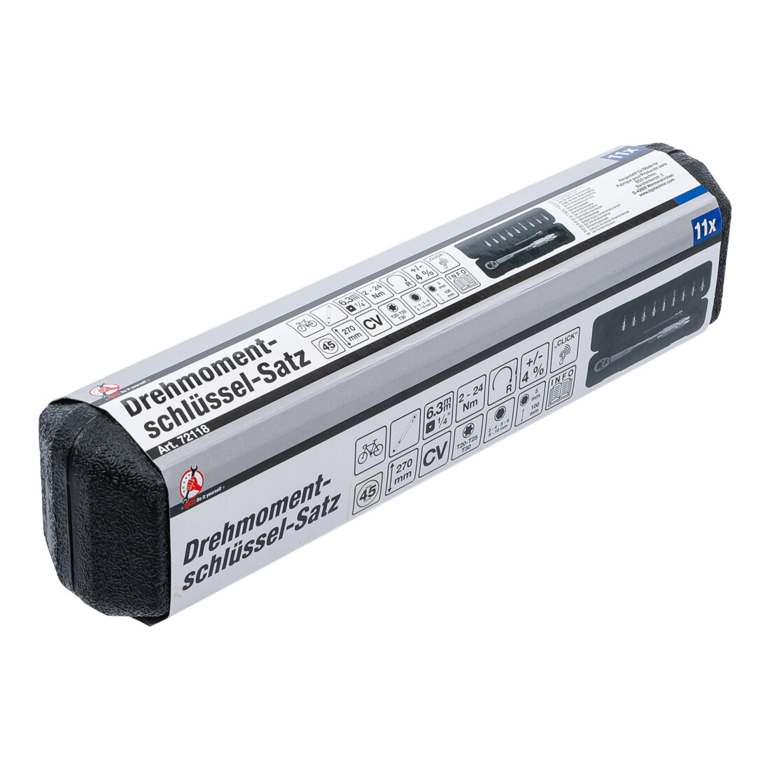BGS Drehmomentschlüssel-Satz, Abtrieb Außenvierkant 6,3 mm (1/4"), 2 - 24 Nm, 11-tlg.