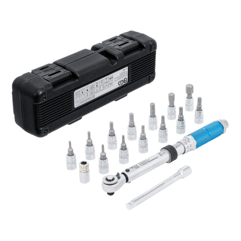 BGS Drehmomentschlüssel-Satz, Abtrieb Außenvierkant 6,3 mm (1/4"), 3 - 24 Nm, 16-tlg.