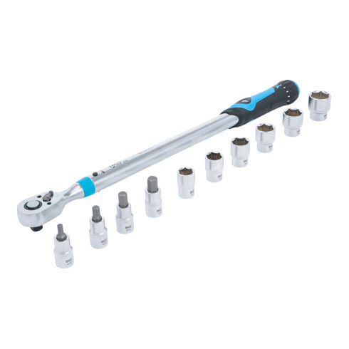 BGS Drehmomentschlüssel-Satz, Abtrieb Innenvierkant 12,5 mm (1/2"), 40 - 200 Nm, 11-tlg.