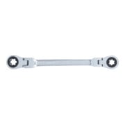 BGS Dubbele ratel-ringsleutel, kantelbaar, met E-profiel ringkoppen, SW E14 x E18-4