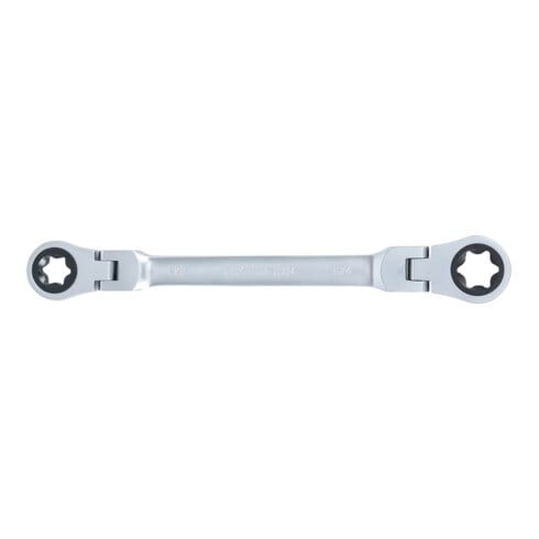 BGS Dubbele ratel-ringsleutel, kantelbaar, met E-profiel ringkoppen, SW E20 x E24