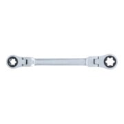 BGS Dubbele ratel-ringsleutel, kantelbaar, met E-profiel ringkoppen, SW E20 x E24-4
