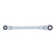 BGS Dubbele ratel-ringsteeksleutel, kantelbaar, met E-profiel ringkoppen, SW E10 x E12-4