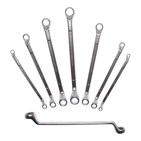 BGS dubbele ringsleutelset gekarteld SW 6 x 7 - 20 x 22 mm 8 dlg.