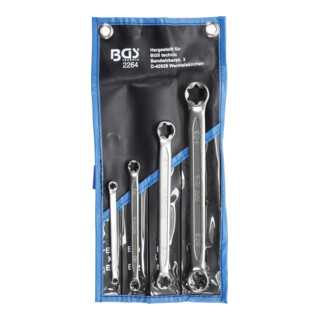 BGS dubbele ringsleutelset met E-profiel ringkoppen SW E6 x E8 - E20 x E24 4 delig