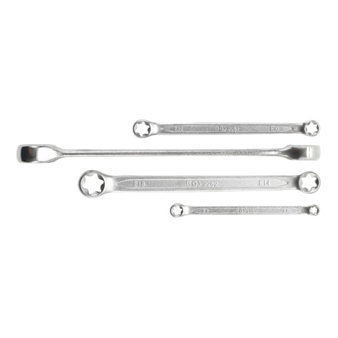 BGS dubbele ringsleutelset met E-profiel ringkoppen SW E6 x E8 - E20 x E24 4 delig