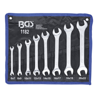 BGS Dubbele steeksleutelset SW 6x7 - 20x22 mm 8 dlg.