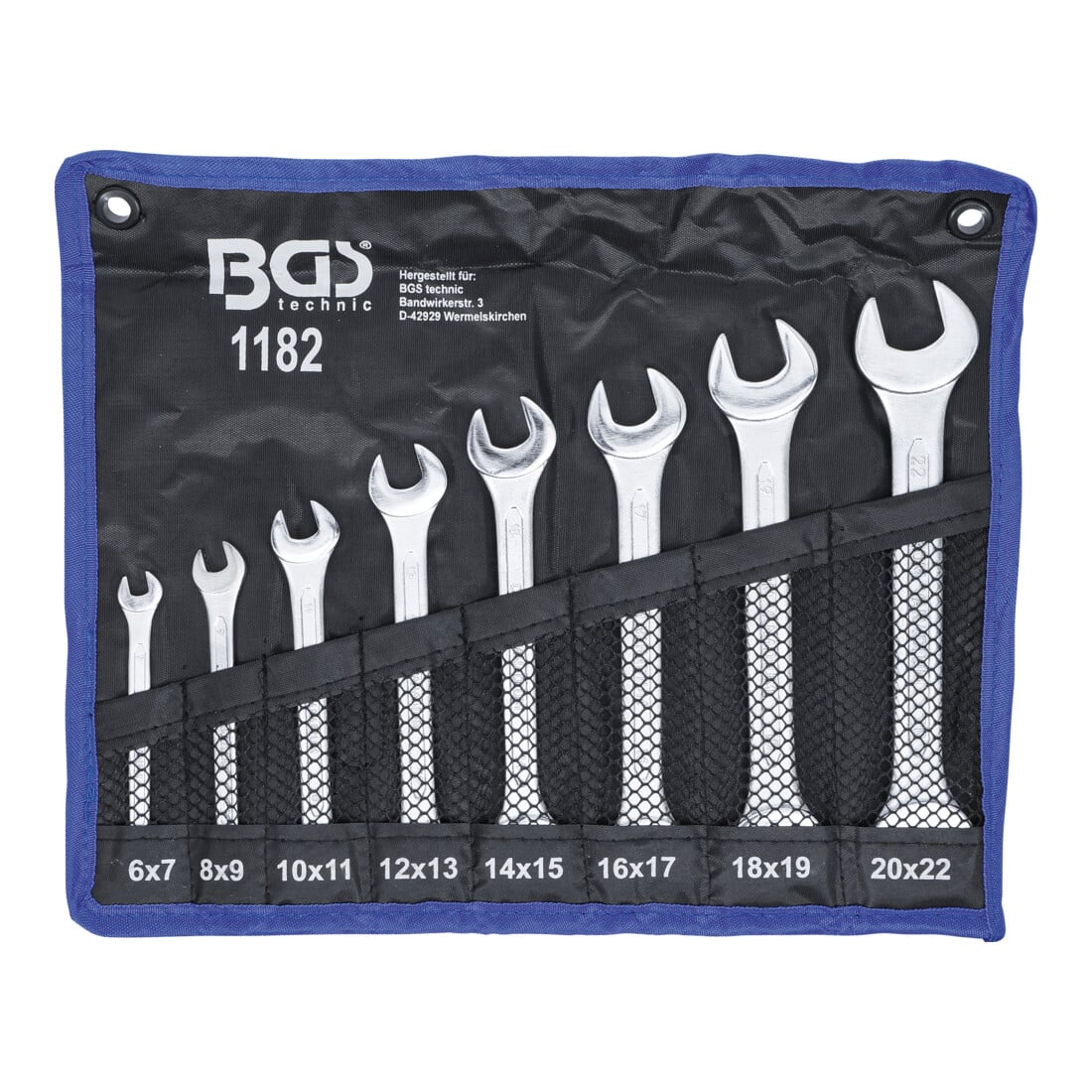 BGS Dubbele steeksleutelset SW 6x7 - 20x22 mm 8 dlg.