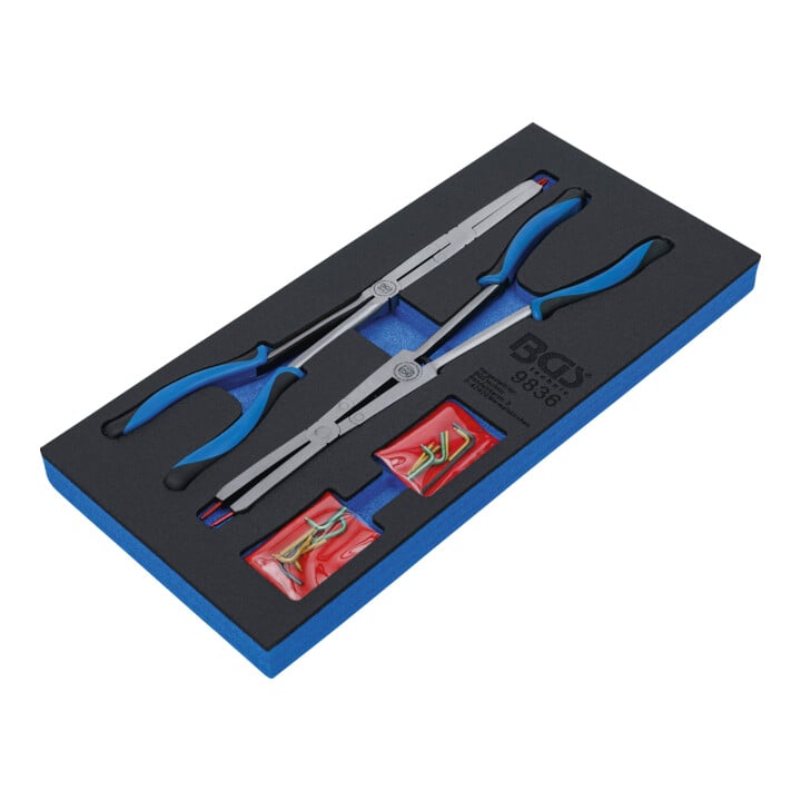 BGS Dubbelgebogen borgringtang set verwisselbare punten 345 mm