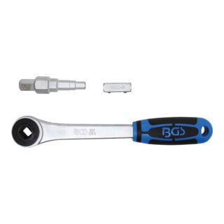 BGS Durchsteckknarre mit Adapter und Stufenschlüssel Abtrieb Innenvierkant 12,5 mm (1/2")