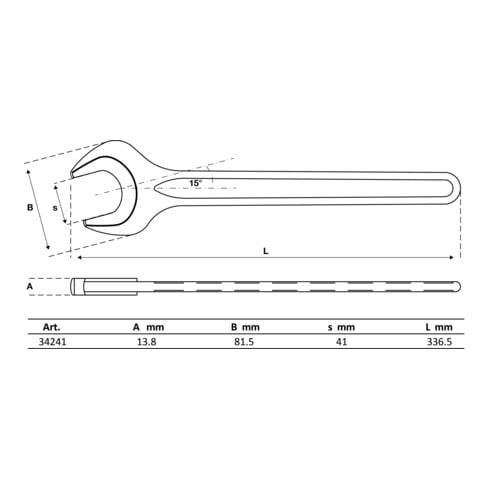 BGS Einmaulschlüssel 34241, DIN 894, SW 41 mm