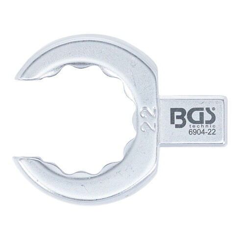 BGS Einsteck-Ringschlüssel 6904-22, offen, 22 mm, Aufnahme 9 x 12 mm