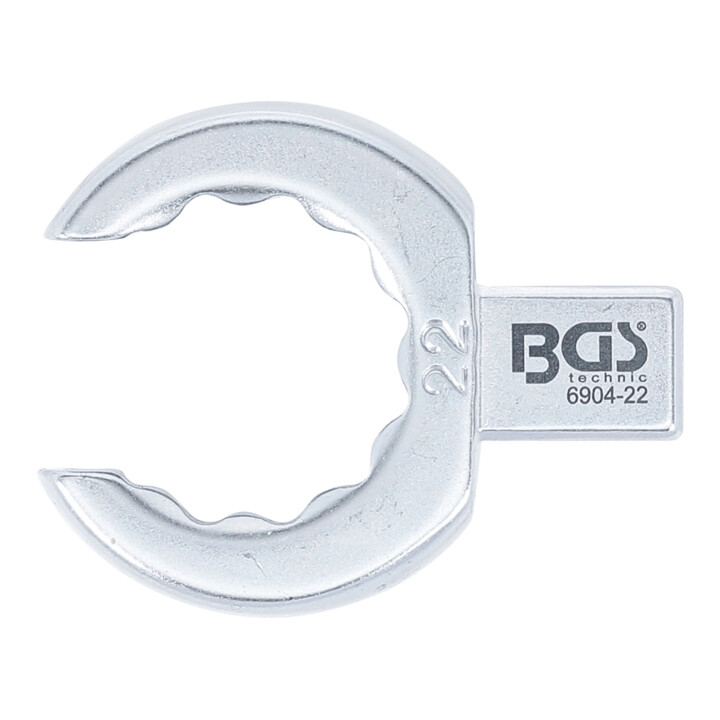 BGS Einsteck-Ringschlüssel 6904-22, offen, 22 mm, Aufnahme 9 x 12 mm