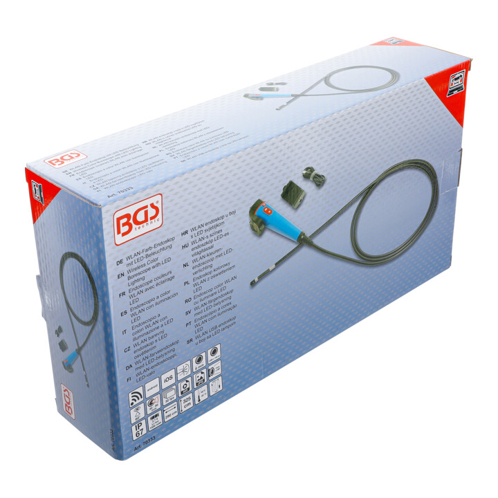 BGS Endoscope couleurs WLAN avec éclairage LED