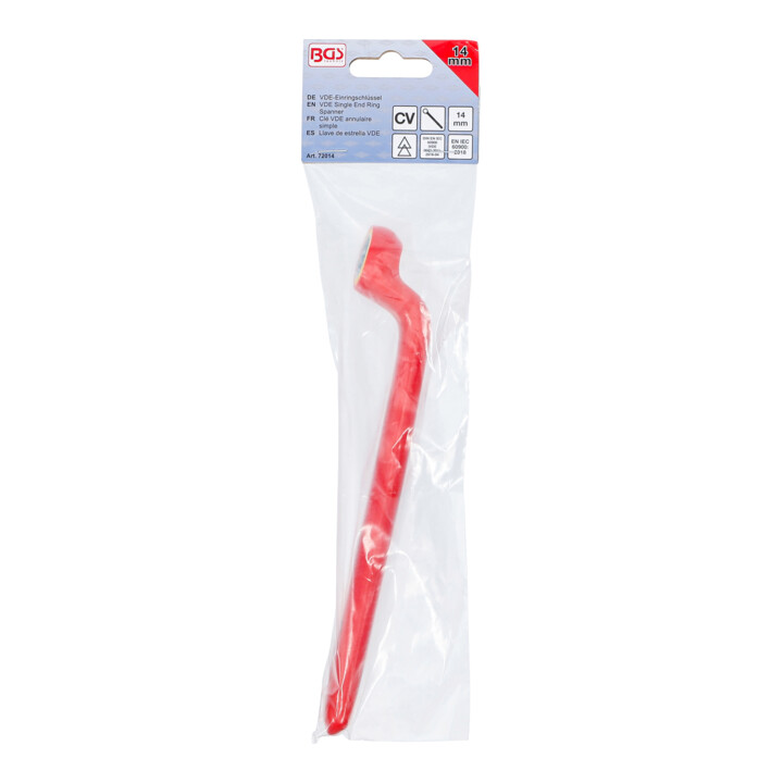 BGS Enkelvoudige VDE-ringsleutel | diep gebogen | 14 mm