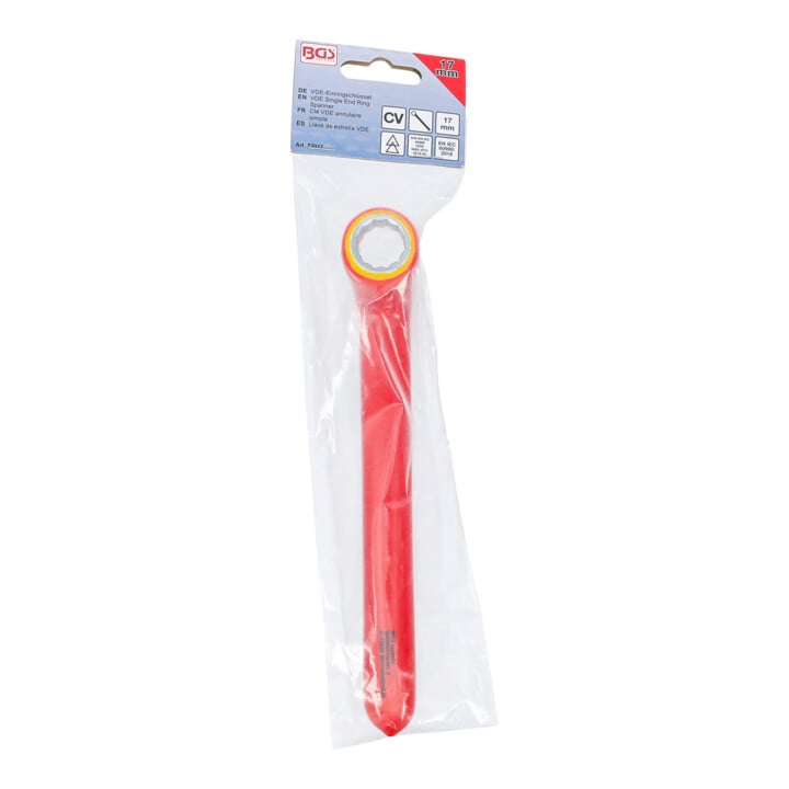 BGS Enkelvoudige VDE-ringsleutel | diep gebogen | 17 mm